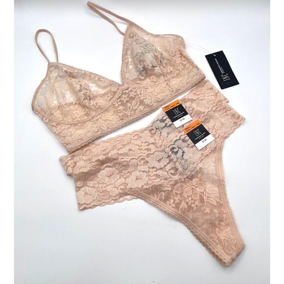 INC International Concepts Womens Lace Bralette & Thong Panty(2) Set Small New - Picture 1 of 8